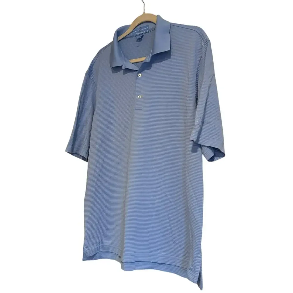 Vintage Fairway Green Purformance Blue Polo Shirt Men Sz Large Sterling Vineyard - Picture 13 of 13